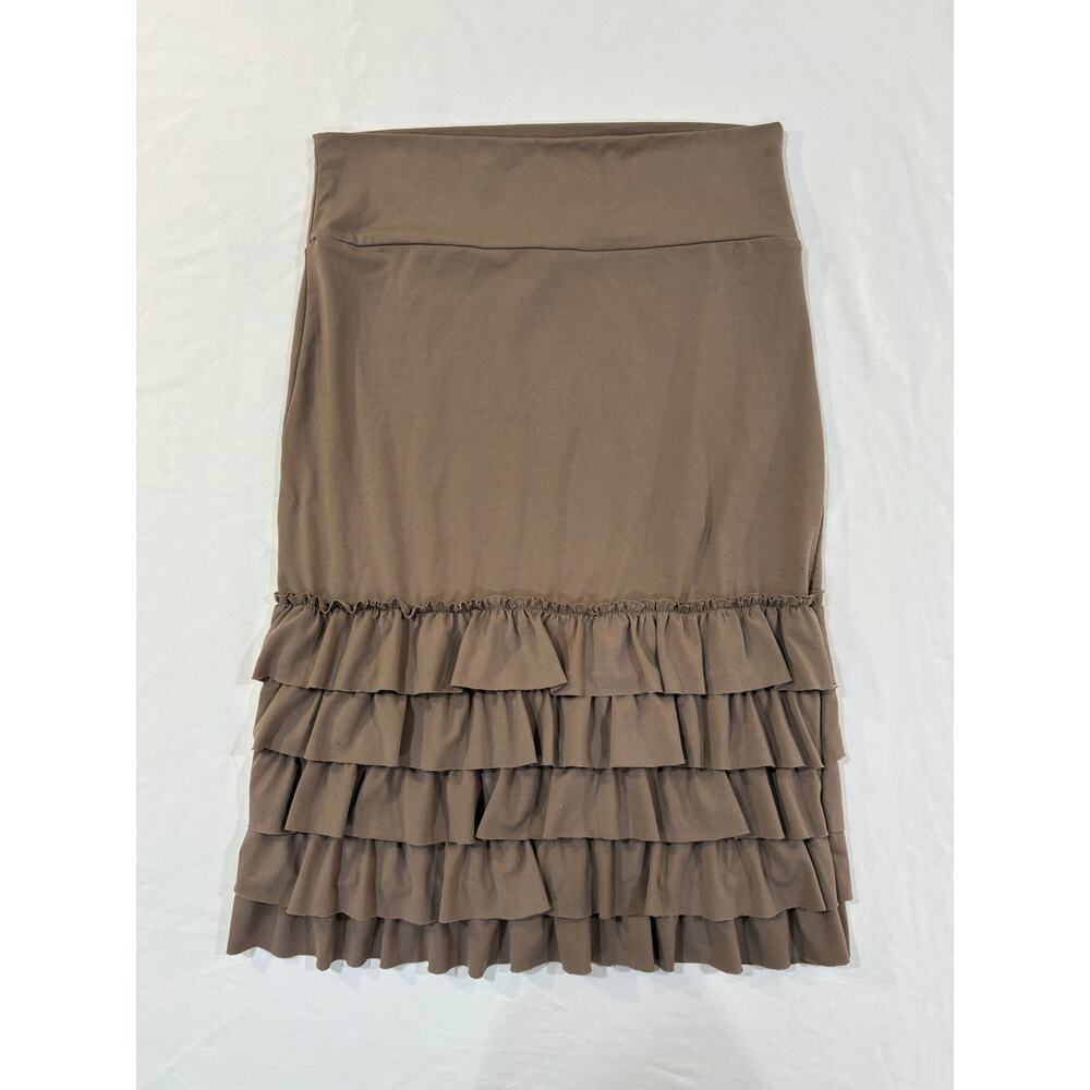 Peekaboo Chic Brown Ruffled Slip Skirt Extender Size S/M